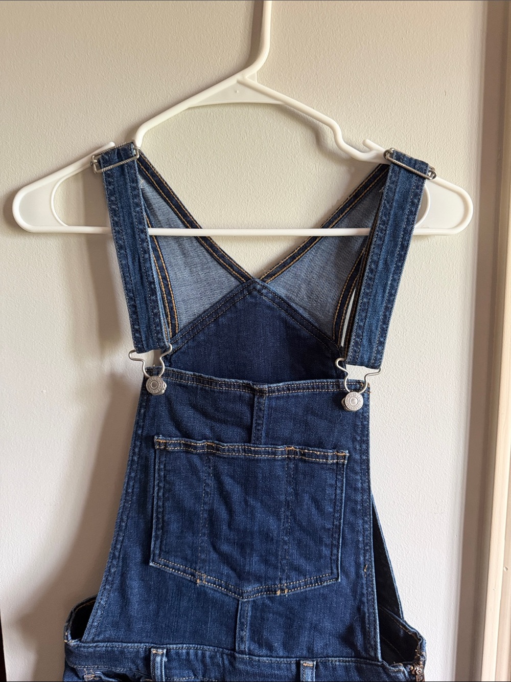 Women's Dark Blue Denim Overalls with Adjustable Straps
